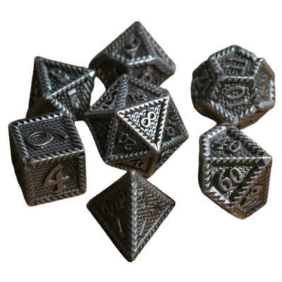 Serrated Metal Dice Set (7 Dice, Polyhedral) - Game Master Dice