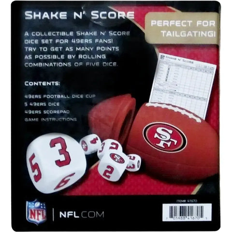 Shake N' Score [NFL: San Francisco 49ers] - Football Sports Travel Dice Game for Family, Adults and Children (Players 2+, Ages 6+) - MasterPieces