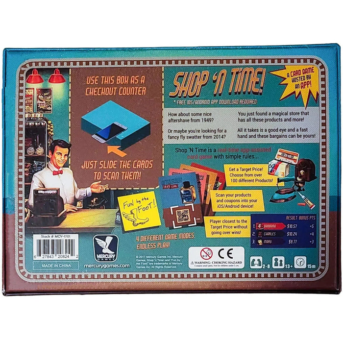 Shop 'N Time! - Competitive Economic Card Game for Family, Adults, and Children (2-8 Players, Ages 13+) - Mercury Games