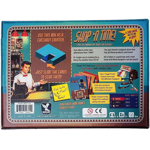 Shop 'N Time! - Competitive Economic Card Game for Family, Adults, and Children (2-8 Players, Ages 13+) - Mercury Games