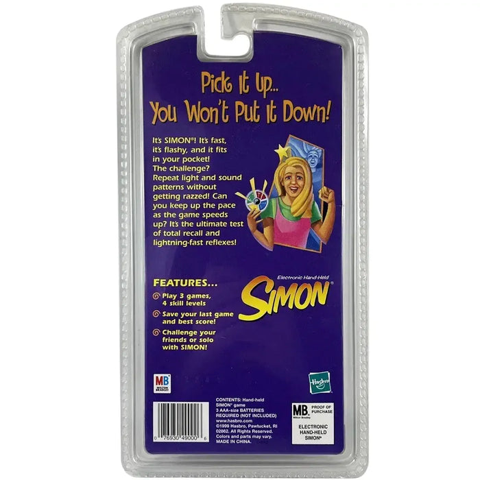 Simon - Puzzle Abstract Electronic Handheld Game for Adults, Family, and Children (1+ Players, Ages 7+) - Hasbro [Milton Bradley] - (1999)