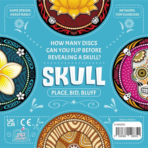 Skull - Bluffing Abstract Board Game for Family & Adults (3-6 Players, Ages 10+) - Space Cowboys