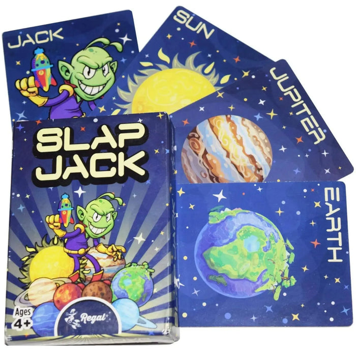 Slap Jack - Competitive Space-Themed Card Game for Children (2-8 Players, Ages 4+) - Regal Games