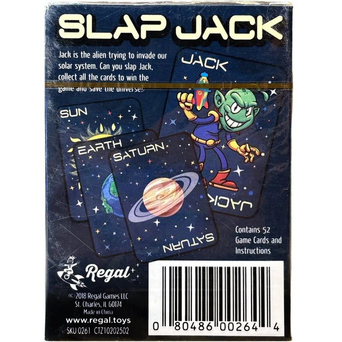 Slap Jack - Competitive Space-Themed Card Game for Children (2-8 Players, Ages 4+) - Regal Games