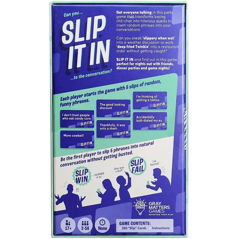 Slip It in - Adult Party Social Card Game for Family and Adults (2-50 Players, Ages 17+) - Gray Matters Games