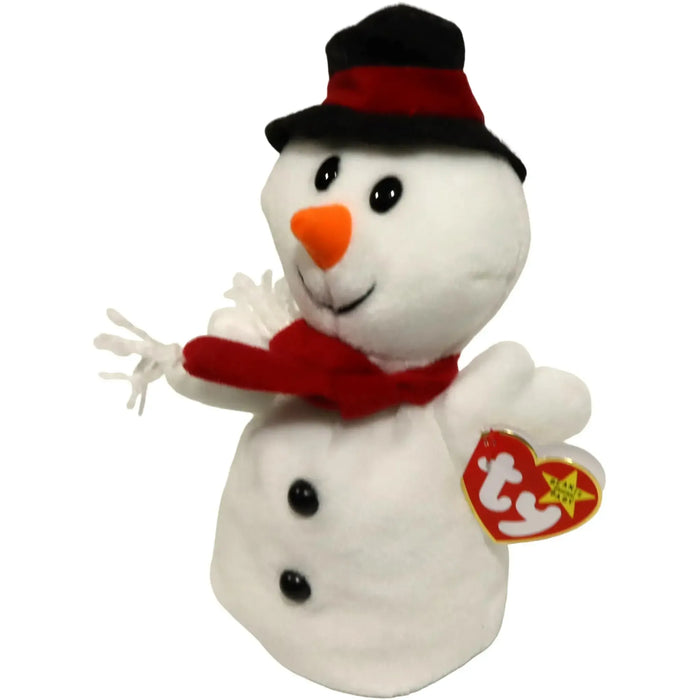 Snowball the Snowman Plush (8", Style 4201) - Ty - Original Beanie Babies Series (1996)