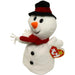 Snowball the Snowman Plush (8", Style 4201) - Ty - Original Beanie Babies Series (1996)