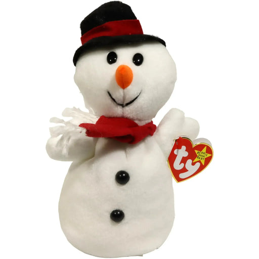 Snowball the Snowman Plush (8", Style 4201) - Ty - Original Beanie Babies Series (1996)