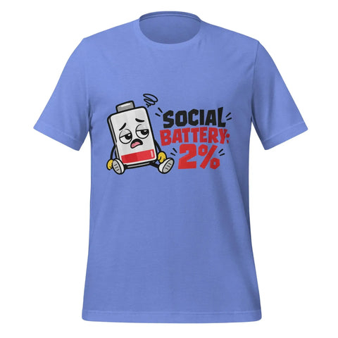 Social Battery 2% T-Shirt - Funny Introvert Graphic Tee - Image 13
