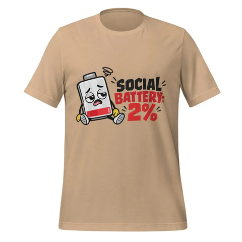 Social Battery 2% T-Shirt - Funny Introvert Graphic Tee - Image 21