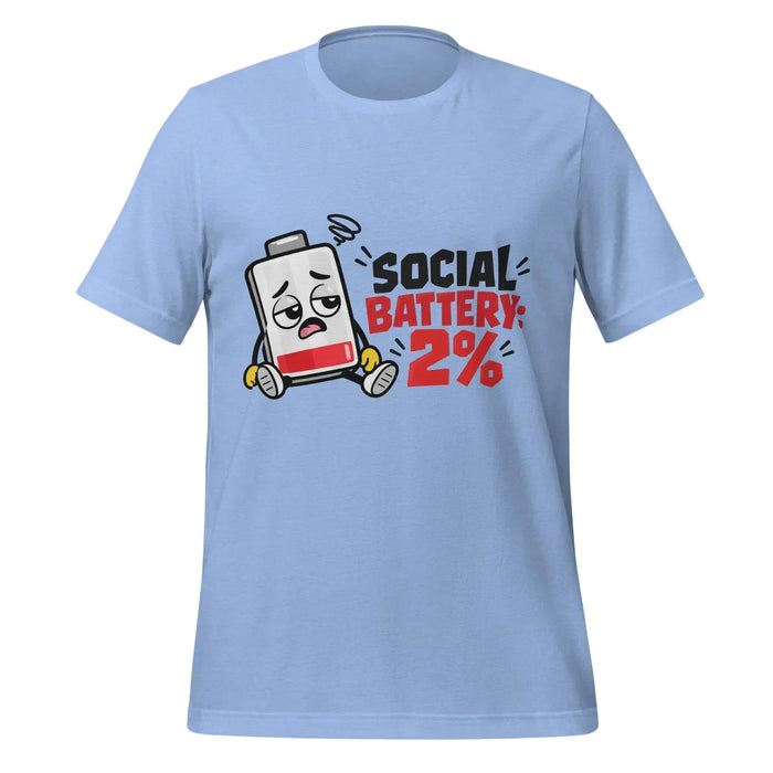 Social Battery 2% T-Shirt - Funny Introvert Graphic Tee