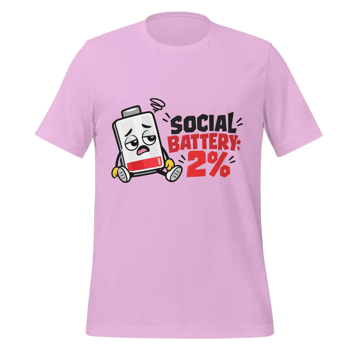 Social Battery 2% T-Shirt - Funny Introvert Graphic Tee