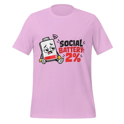 Social Battery 2% T-Shirt - Funny Introvert Graphic Tee - Image 29