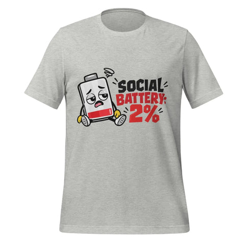 Social Battery 2% T-Shirt - Funny Introvert Graphic Tee - Image 37
