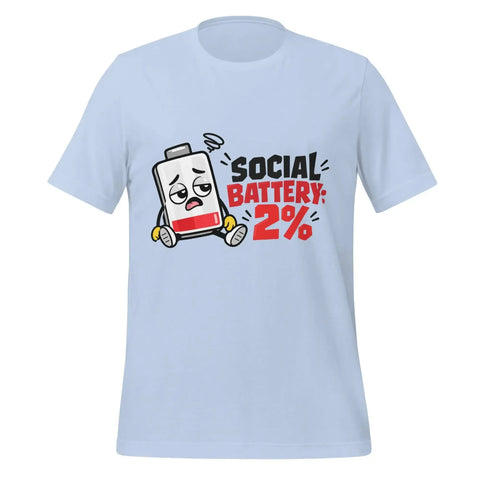 Social Battery 2% T-Shirt - Funny Introvert Graphic Tee - Image 41