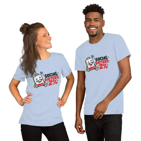 Social Battery 2% T-Shirt - Funny Introvert Graphic Tee - Image 44