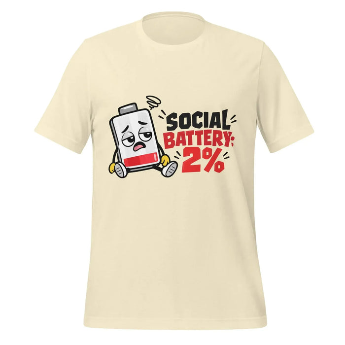 Social Battery 2% T-Shirt - Funny Introvert Graphic Tee