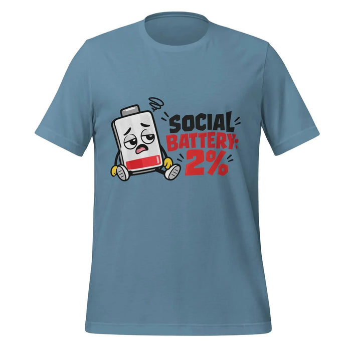 Social Battery 2% T-Shirt - Funny Introvert Graphic Tee