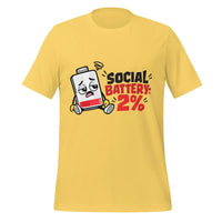 Social Battery 2% T-Shirt - Funny Introvert Graphic Tee