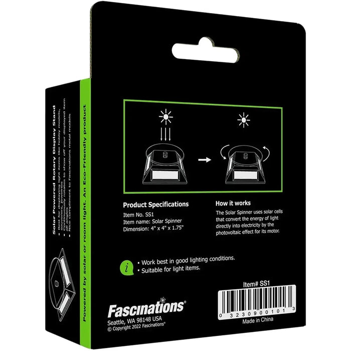 Solar Spinner - Spinning Display Base to Display Models (4", Solar Powered) - Fascinations - Metal Earth Series