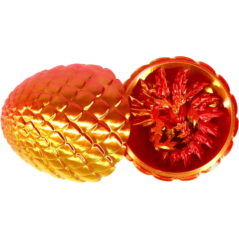 Solarflare Dragon Hatchling Toy Figure with Egg (3D Printed) - Wonderland Workshop - Image 3