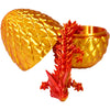Solarflare Dragon Hatchling Toy Figure with Egg (3D Printed) - Wonderland Workshop