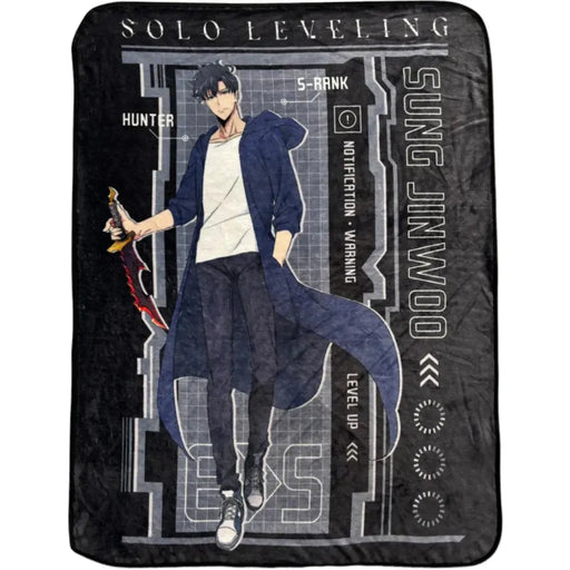 Solo Leveling - S-Rank Hunter Sung Jin-woo Plush Throw Blanket (46"x60") - Great Eastern Entertainment