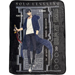 Solo Leveling - S-Rank Hunter Sung Jin-woo Plush Throw Blanket (46"x60") - Great Eastern Entertainment