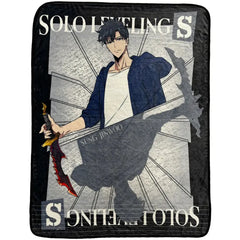 Solo Leveling - Sung Jin-woo Plush Throw Blanket (46"x60") - Great Eastern Entertainment