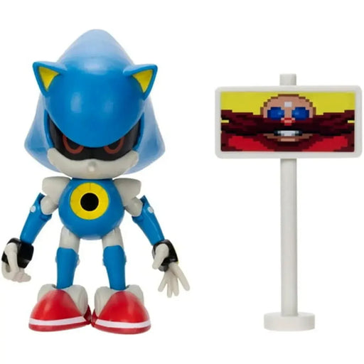 Sonic The Hedgehog - Metal Sonic with Goal Post Sign Action Figure (4") - Jakks Pacific