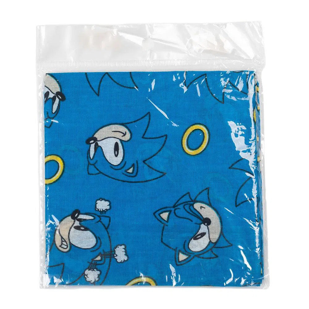 Sonic the Hedgehog - Classic Sonic & Gold Rings Bandana (Blue, All Over Print) - Bioworld