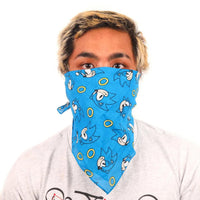Sonic the Hedgehog - Classic Sonic & Gold Rings Bandana (Blue, All Over Print) - Bioworld