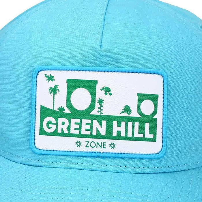 Sonic the Hedgehog - Green Hill Zone Snapback Hat (Light Blue, Ripstop, Pre-Curved Bill) - Bioworld