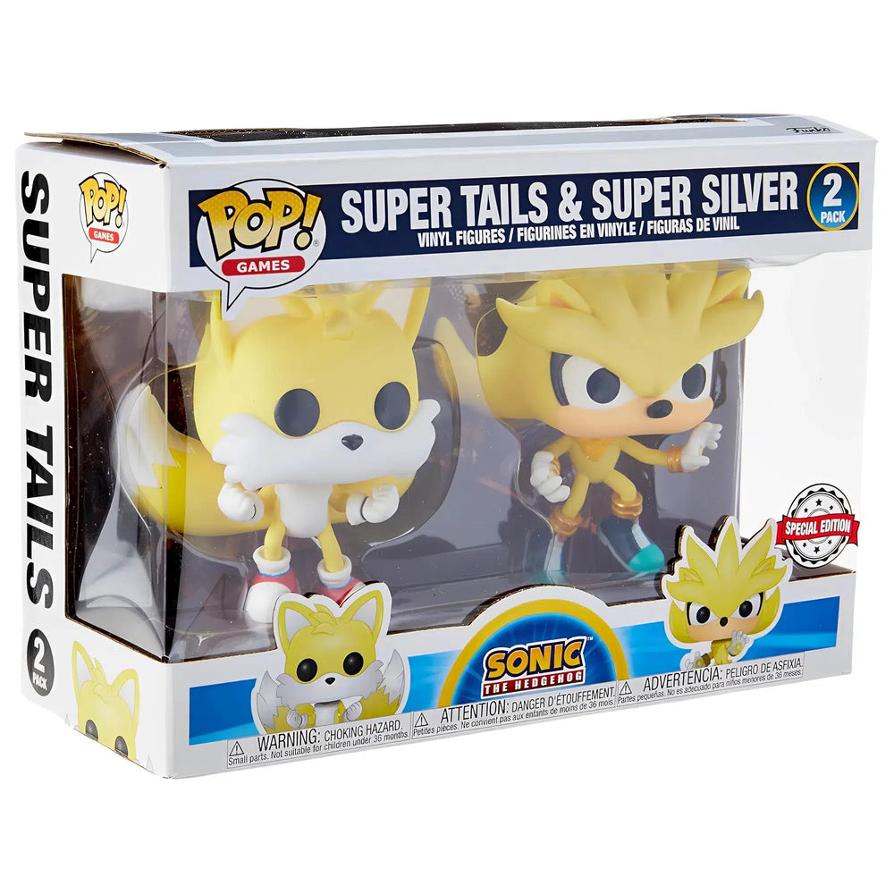 Sonic the Hedgehog - Super Tails & Super Silver 2-Pack Figures - Funko ...