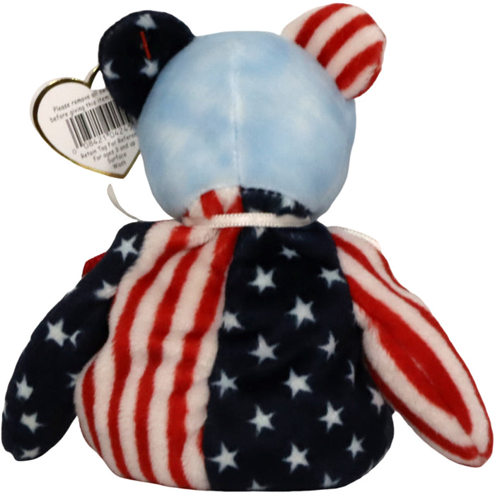 Spangle the Bear Blue Face Plush (9") - Ty - Original Beanie Babies Series - (1999)