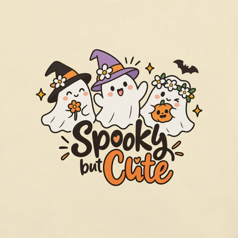 Spooky but Cute T-Shirt - Funny Halloween Ghost Gag Gift Graphic Tee - Image 2