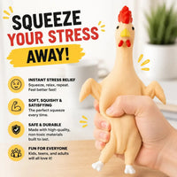 Squeeze Chicken Stress Toy | Funny Squishy Chicken | Sand-Filled Fidget Toy for Kids & Adults | Stress Relief, Desk, Office, Home, Party Gag Gift - Wonderland Workshop