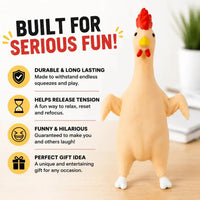Squeeze Chicken Stress Toy | Funny Squishy Chicken | Sand-Filled Fidget Toy for Kids & Adults | Stress Relief, Desk, Office, Home, Party Gag Gift - Wonderland Workshop