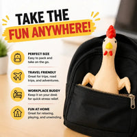 Squeeze Chicken Stress Toy | Funny Squishy Chicken | Sand-Filled Fidget Toy for Kids & Adults | Stress Relief, Desk, Office, Home, Party Gag Gift - Wonderland Workshop