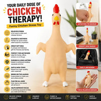 Squeeze Chicken Stress Toy | Funny Squishy Chicken | Sand-Filled Fidget Toy for Kids & Adults | Stress Relief, Desk, Office, Home, Party Gag Gift - Wonderland Workshop