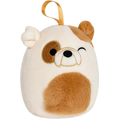 Squishmallows - Brock the Bulldog Holiday Ornament Plush (4