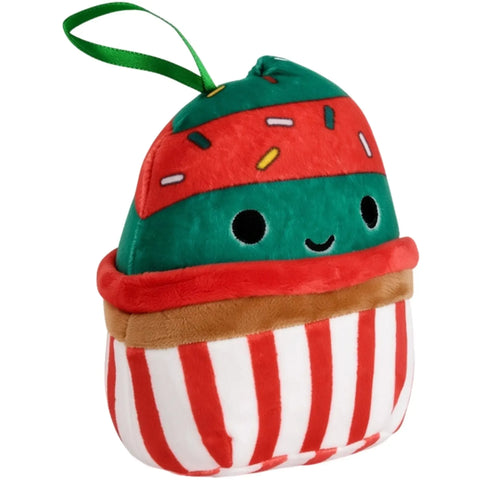 Squishmallows - Chantal the Christmas Cupcake Holiday Ornament Plush (4.5