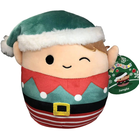 Squishmallows - Christmas Edition Jangle the Elf with Green Hat & Red Striped Outfit Plush (5