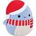 Squishmallows - Christmas Edition Samir the Blue Whale with Santa Hat Plush (8.5") - Jazwares - (2024)