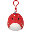 Squishmallows - Dolan the Red Dinosaur Mini Plush Clip-On Keychain (3.5