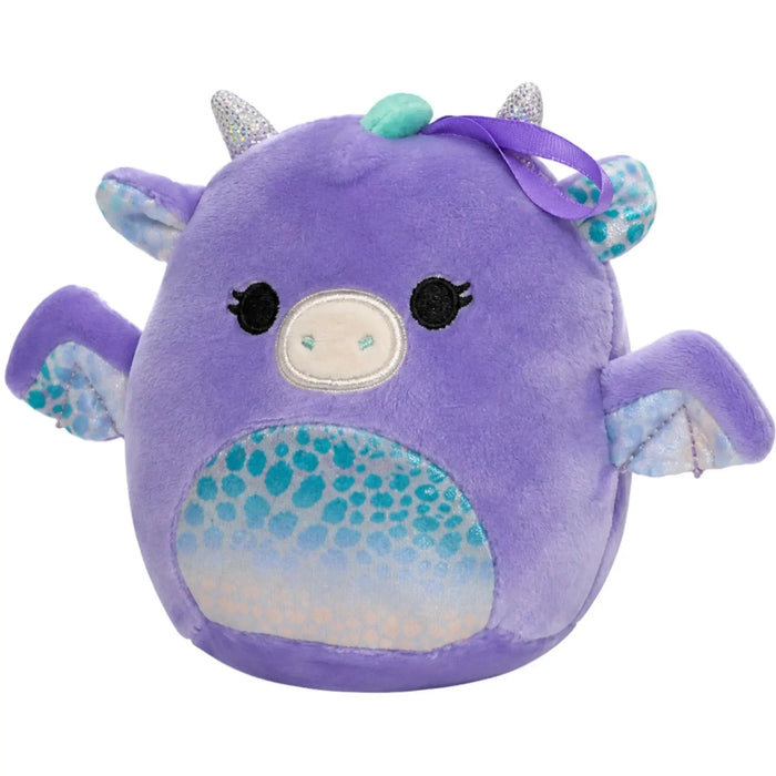 Squishmallows - Drow the Dragon Holiday Ornament Plush (4") - Kellytoy - Fantasy Collection - (2023)