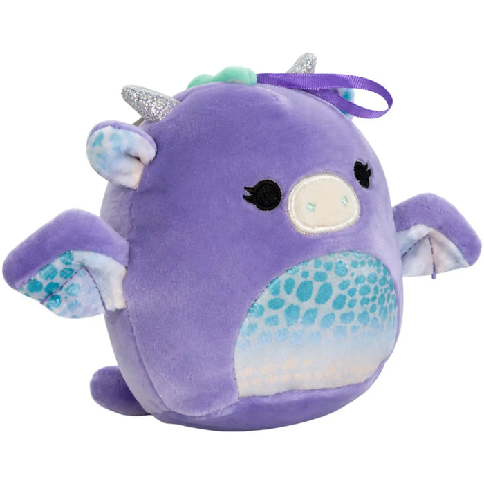 Squishmallows - Drow the Dragon Holiday Ornament Plush (4") - Kellytoy - Fantasy Collection - (2023)
