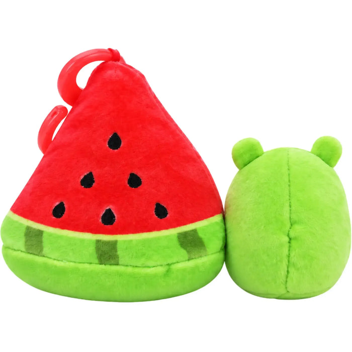 Squishmallows - Scented Mini Frog Plush with Watermelon Pouch Clip-On Plush Set (2.5"/3.5") - Jazwares