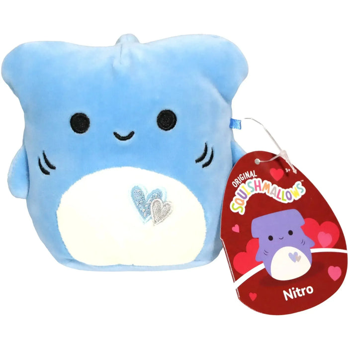 Squishmallows - Valentine’s Edition Nitro the Light Blue Hammerhead Shark Plush (5") - Jazwares - (2022)