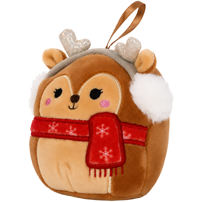 Squishmallows - Darla the Reindeer Holiday Ornament Plush (4.5") - Kellytoy - Holiday Winter Collection - (2022)